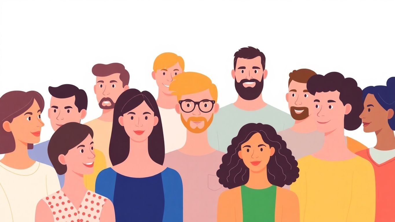 Moderne illustrasjon av forskjellige personas.