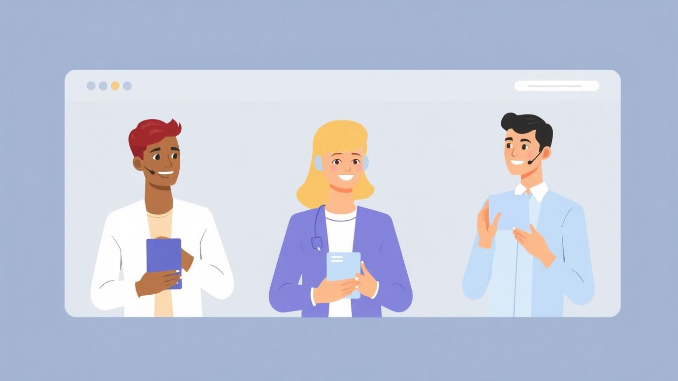Illustrasjon av ulike personas i kundeservice.