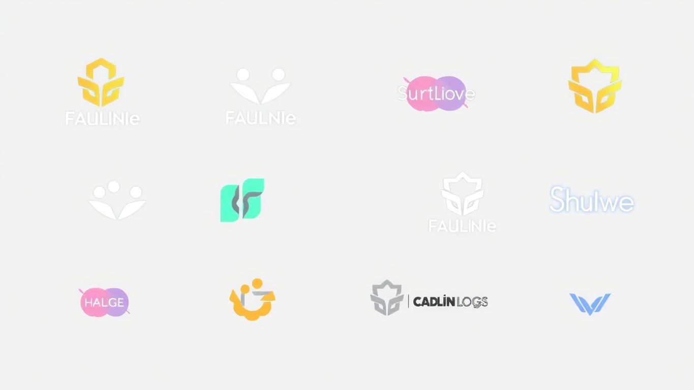 Moderne logo design for nettbutikker i pastellfarger.