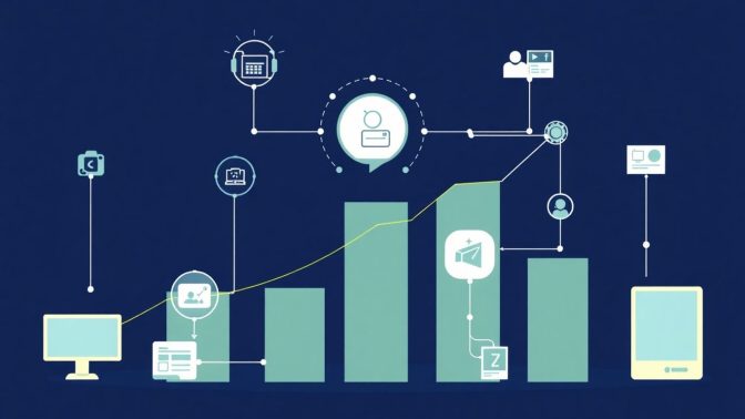 Illustrasjon av digital teknologi i forretningsutvikling