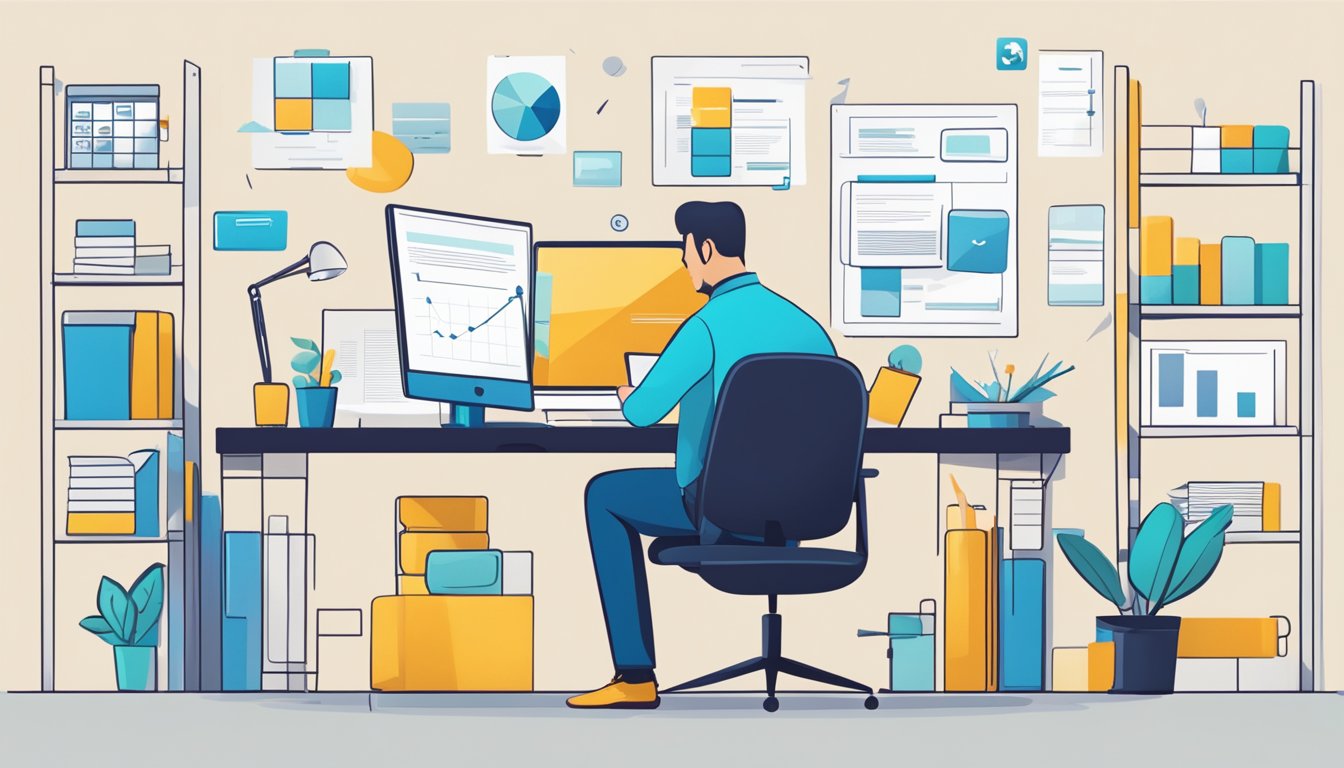 A person creating and managing content in a business suite