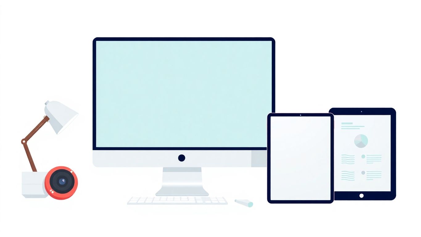 Moderne digitale designverktøy med myke farger.