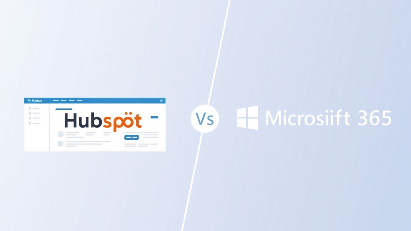 To illustrasjoner av Hubspot og Microsoft Dynamics 365.