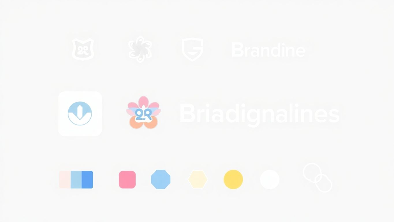 Illustrasjon av brandingselementer med moderne design.