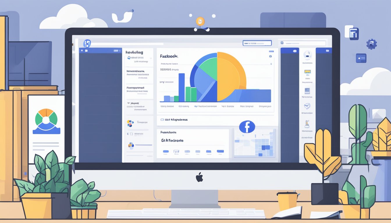 En dataskjerm som viser Facebook Pixel og avanserte sporingsfunksjoner i Facebook Manager-grensesnittet