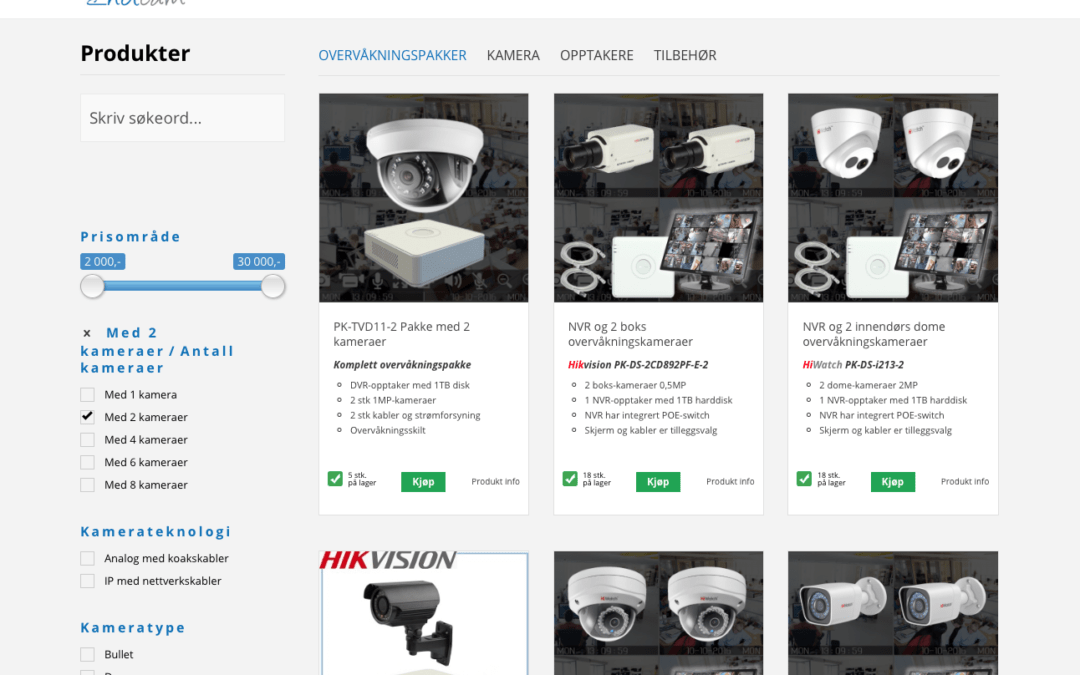 Utvikling av produktfilter for Woocommerce