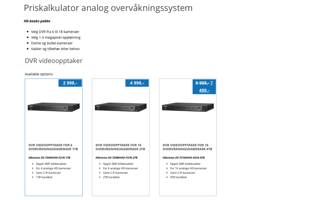 Utvikling av priskalkulator for Woocommerce