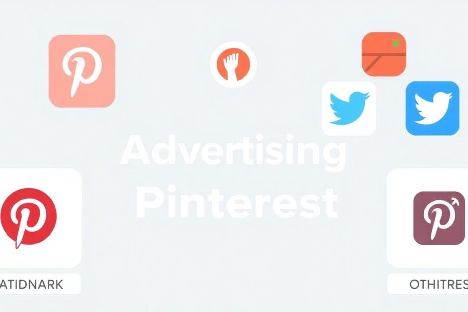 Annonsering på Pinterest og andre plattformer i illustrasjoner.