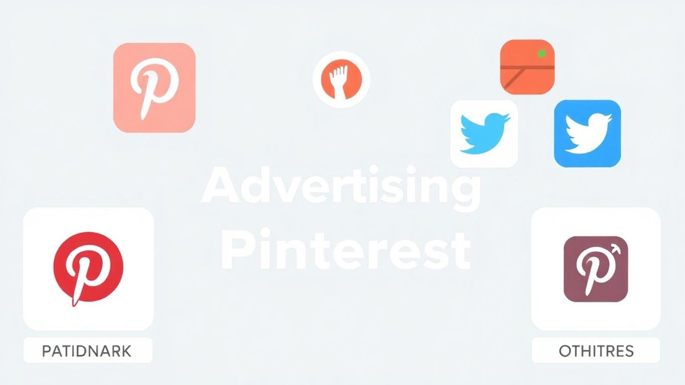 Annonsering på Pinterest og andre plattformer i illustrasjoner.