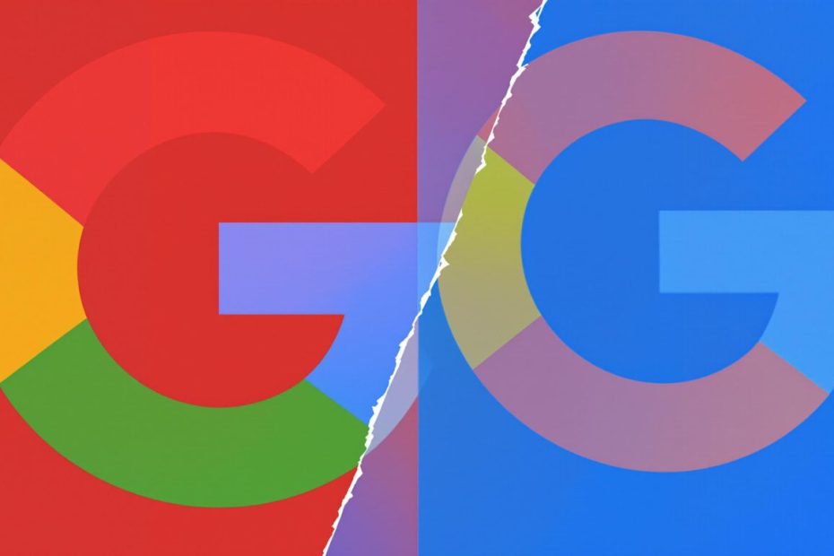 Facebook- og Google-logoer i konkurranse.