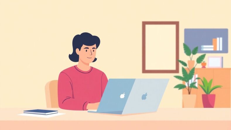 Digital markedsfører i et lyst arbeidsrom.