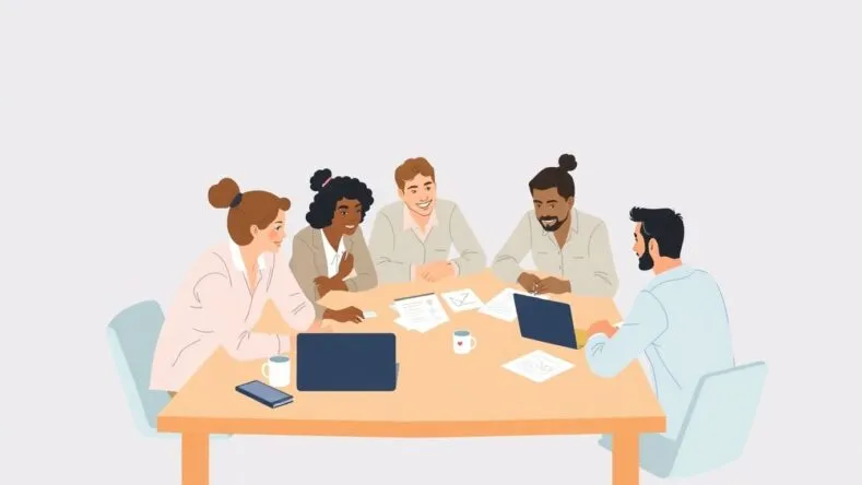 1a8666c4thumbnail Gruppe av gründere i brainstorming-økt.