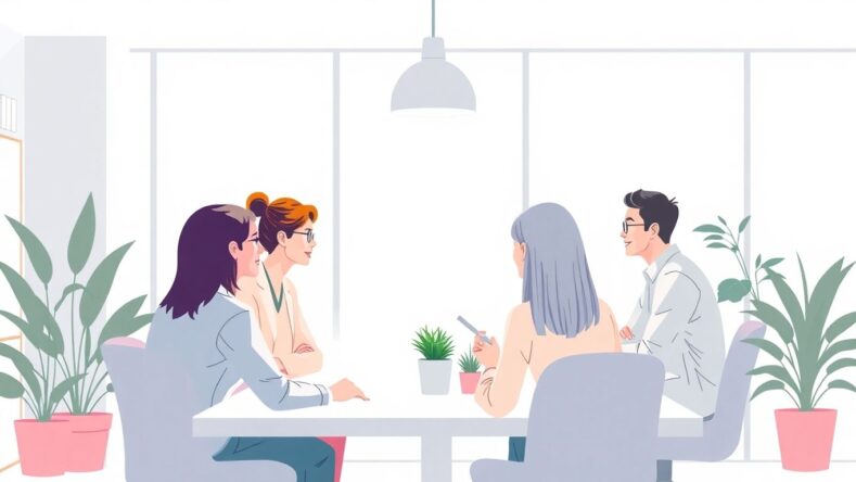 Engasjerte medarbeidere i moderne arbeidsmiljø.