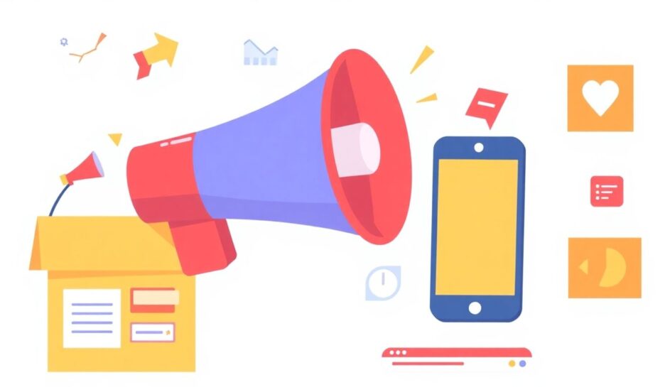 21fe011fthumbnail Illustrasjon av tradisjonell og digital markedsføring.