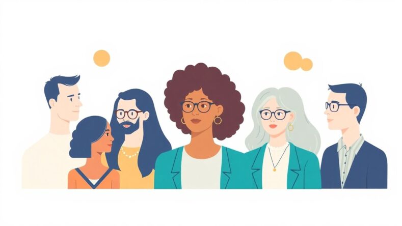 Illustrasjon av ulike markedssegmenter med myke farger. {{brizy_dc_image_alt entityId=