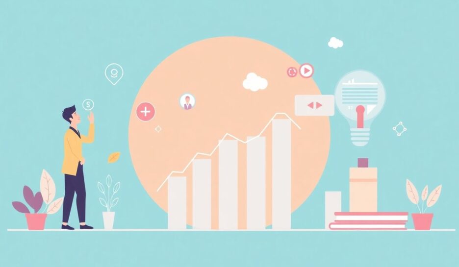 Moderne illustrasjon av innovasjon og forretningsutvikling.