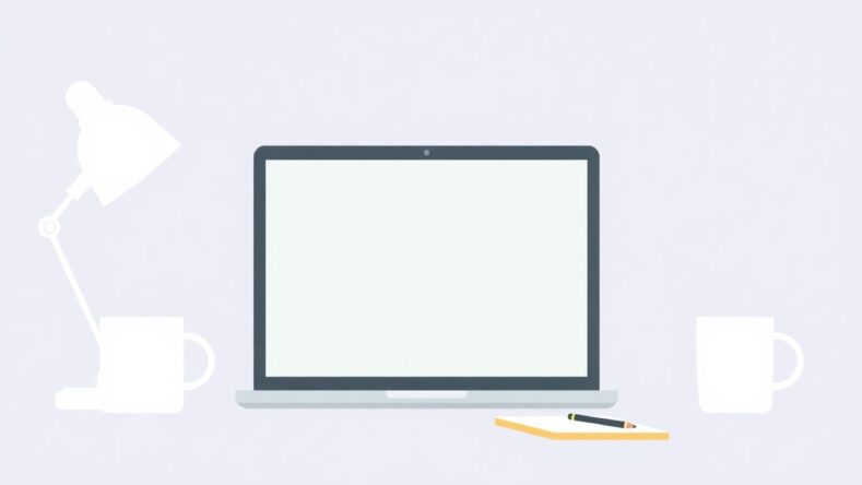 Illustrasjon av et rent, profesjonelt arbeidsmiljø.