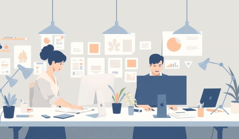 3d9908bfthumbnail Grafiske designere som arbeider med merkevarebygging.