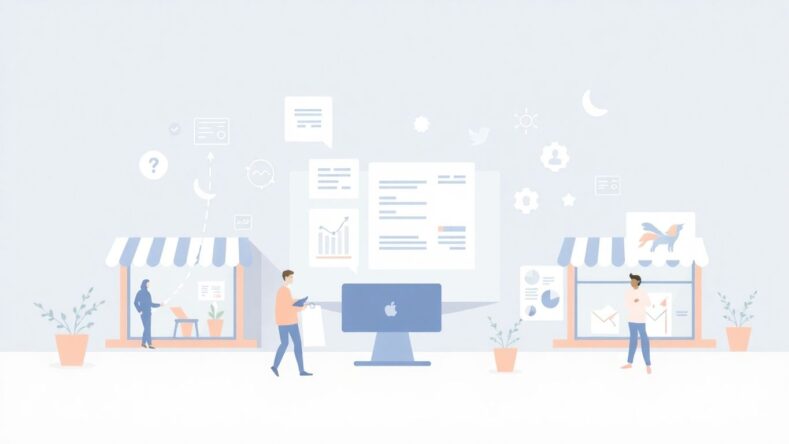 Illustrasjon av digitale strategier for små bedrifter