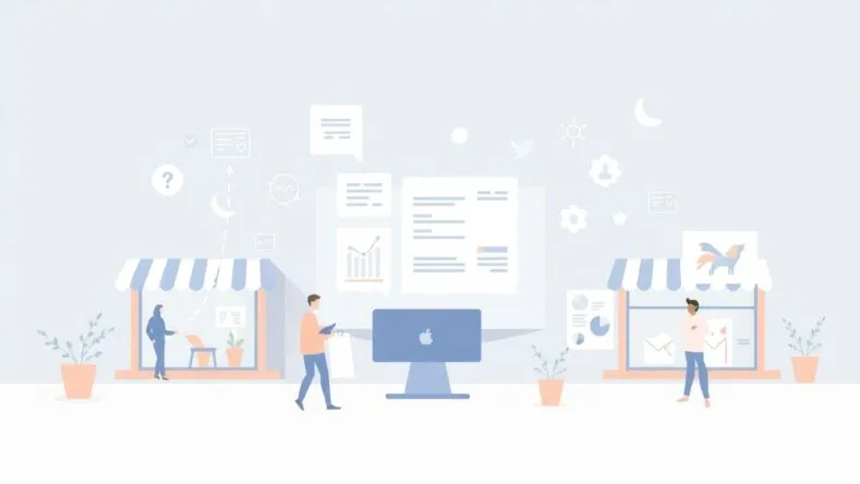 Illustrasjon av digitale strategier for små bedrifter