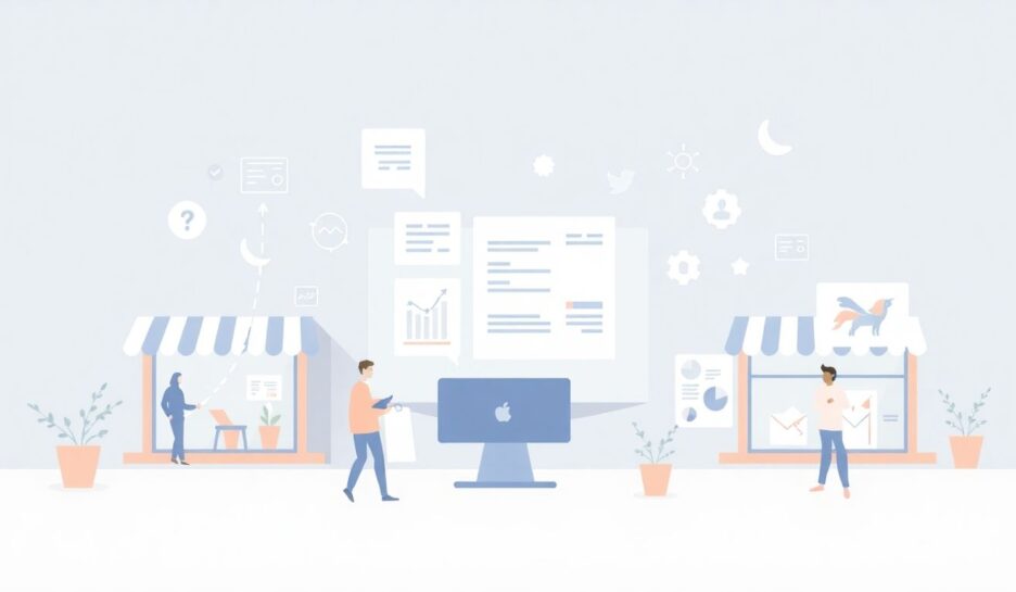 Illustrasjon av digitale strategier for små bedrifter