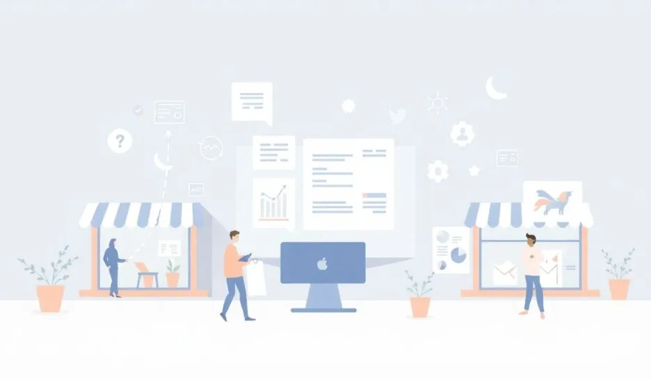 Illustrasjon av digitale strategier for små bedrifter