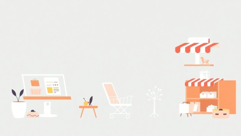 Moderne illustrasjoner av norsk nettbutikkpraksis.