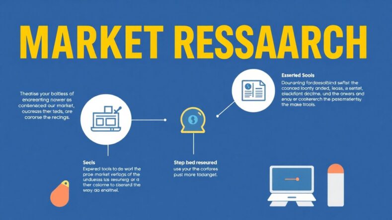 Illustrasjon av markedsundersøkelse steg-for-steg.