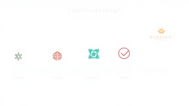 Moderne illustrasjoner av logo design prosjekter.