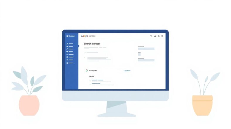 Illustrasjon av dataskjerm med Google Search Console