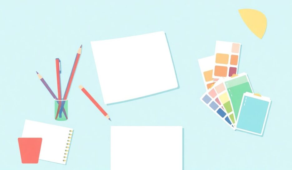 6762b25cthumbnail Kreativt arbeidsområde med designverktøy i myke farger.