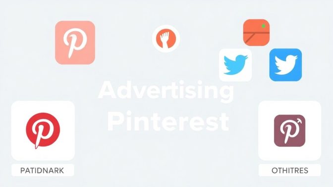Annonsering på Pinterest og andre plattformer i illustrasjoner.