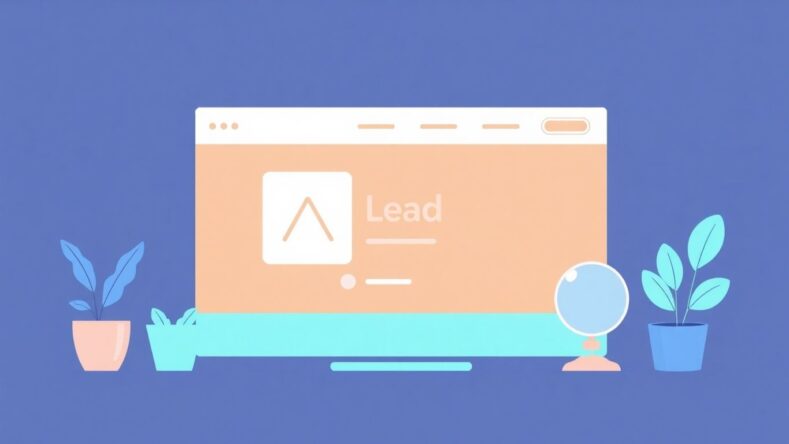 Illustrasjon av nettside for leads-generering.