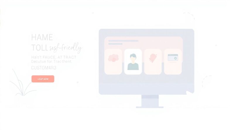 Moderne nettsidedesign med myke farger og minimalisme.