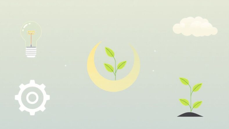 Flate illustrasjoner av innovative forretningsideer.