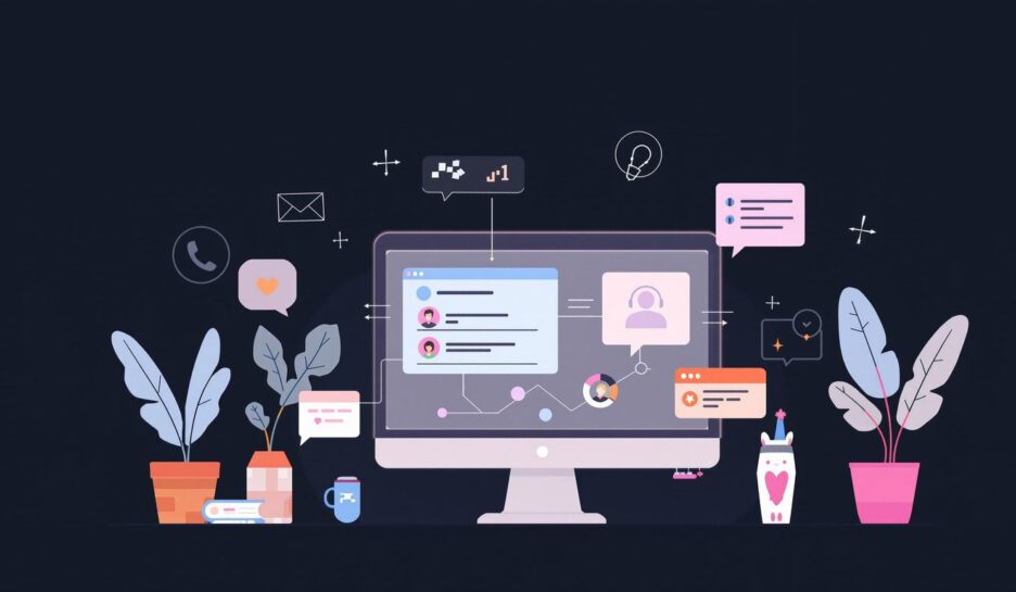 Moderne illustrasjon av brukergrensesnitt med myke farger. {{brizy_dc_image_alt entityId=