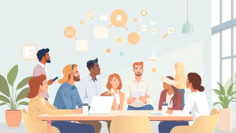 Gründere som samarbeider i et lyst kontor.