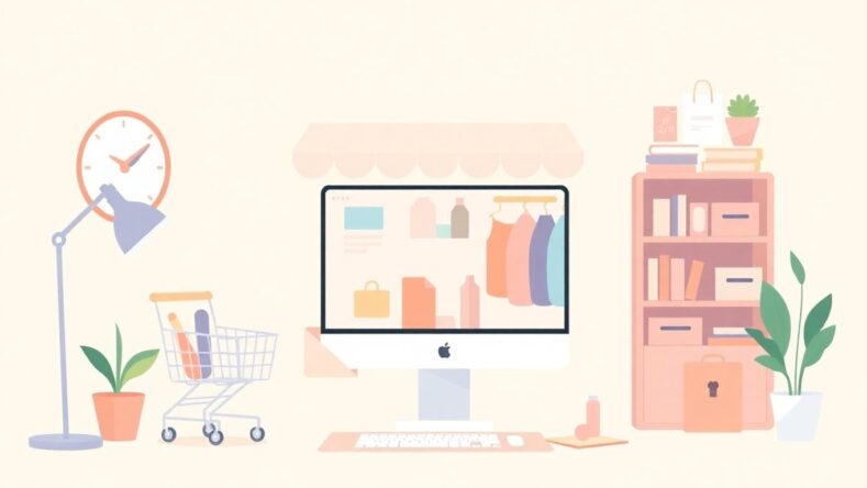 Illustrasjon av en norsk nettbutikk med moderne design.