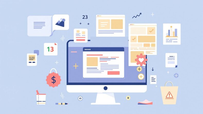 Illustrasjon av gode nettsider med moderne design.