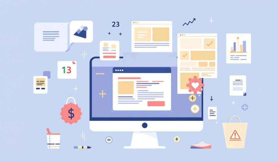 Illustrasjon av gode nettsider med moderne design.