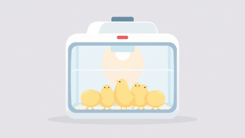 Inkubator med egg i moderne design.