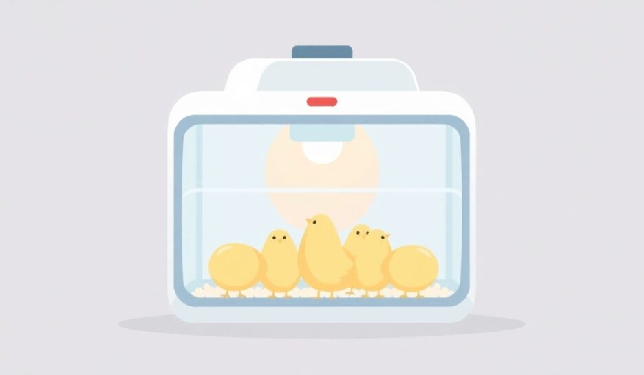 Inkubator med egg i moderne design.