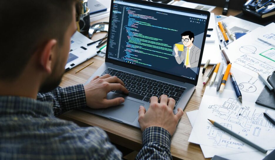 ac471c2ethumbnail En webutvikler jobber med kode på en laptop.