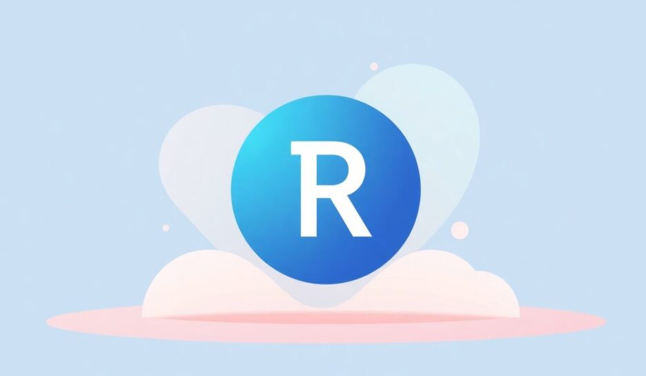 Moderne illustrasjon av varemerke med myke farger.