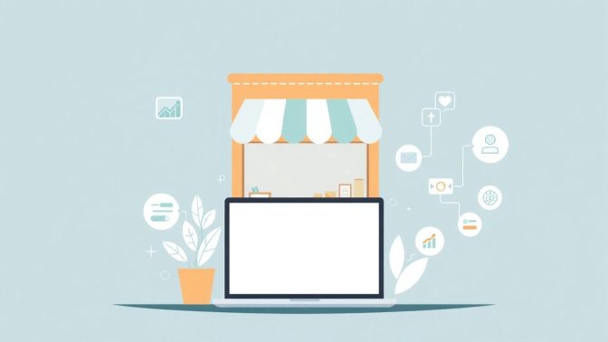Digital markedsføring for små bedrifter med minimalistisk design.