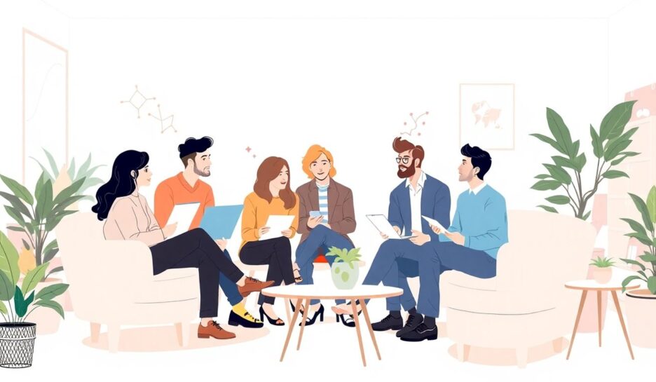 Gruppe gründere som samarbeider i et lyst kontor.