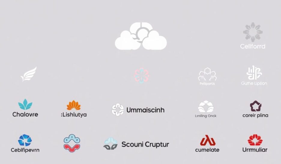 dd462f32thumbnail Illustrasjon av moderne logoer med myke farger.