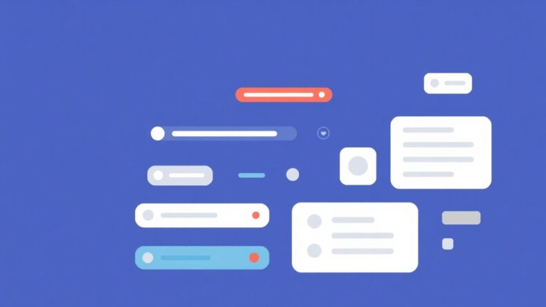 Moderne illustrasjon av brukergrensesnitt med myke farger. {{brizy_dc_image_alt entityId=