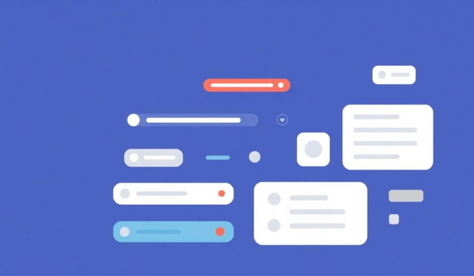 Moderne illustrasjon av brukergrensesnitt med myke farger. {{brizy_dc_image_alt entityId=